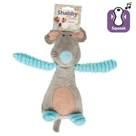 Flamingo Shabby Chic Mouse ФЛАМІНГО ШЕБІ ШИК МИША м’яка іграшка з пищалкою для собак 25х12 см