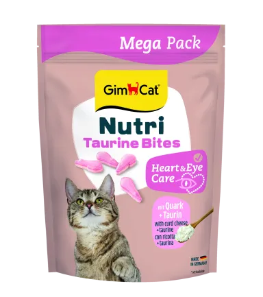 Вітаміни GimCat NUTRI TAURINE BITES QUARK для котів із сиром і таурином 425г — Фото 1