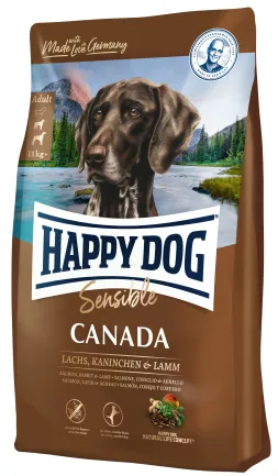Сухий корм Happy Dog Sensible Canada д/молодих та дорослих собак з підвищенною чутливістю до кормів (без злаків), 12,5 кг,3581