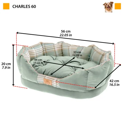 Ferplast CHARLES 60 CUSCINO MARRONE М'яке місце, фібра, велю то, жаккард — Фото 1