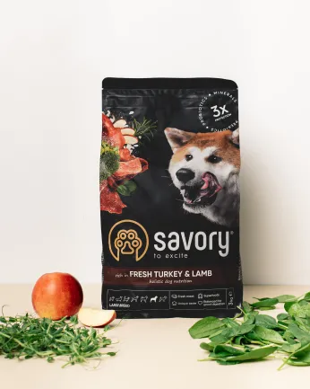 Сухий корм Savory Large для собак великих порід, зі свіжим ягням та індичкою, 3 кг — Фото 5