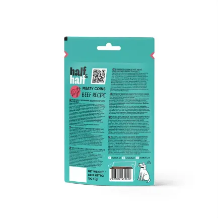 Ласощі для собак Half&amp;Half у формі м'ясних монеток з яловичиною, 100 г — Фото 2