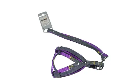 Набір шлея та повідець AnimAll Denim, фіолетовий 1×120 см/1×28-38 см