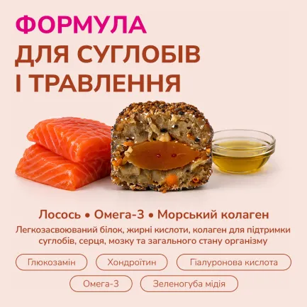 LK Baits Pet Nutrigel Salmon S-M Функціональні ласощі для собак для суглобів з лососем та Omega-3 (Ø 15 мм), 150 г — Фото 3