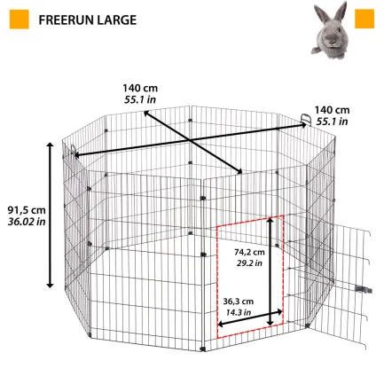 Ferplast FREERUN LARGE BLACK (x1) Вольєр для кроликів і морських свинок — Фото 1