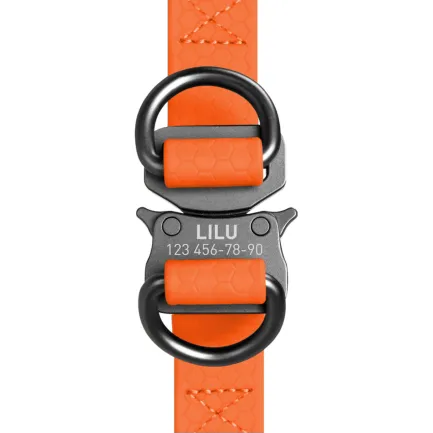 Шлея для собак водостійка WAUDOG Waterproof, c QR паспортом, металічна пряжка-фастекс, Ш 15 мм, Дов 40-55 см помаранчевий — Фото 3