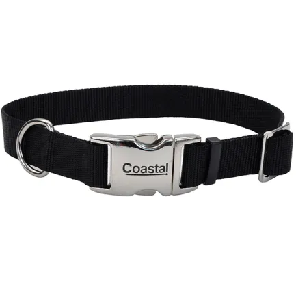 Coastal Metal Buckle КОСТАЛ МЕТАЛ нашийник для собак, 2.5х36-51cм Чорний
