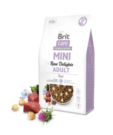 Корм сухий для собак малих порід Brit Care Mini Raw Delights Beef яловичина 2 кг — Фото 2