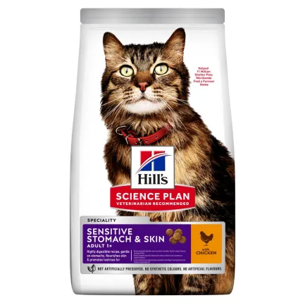Hill's Science Plan Adult Sensitive Stomach&amp;Skin Сухий корм для котів із чутливим травленням та шкірою, з куркою, 0,3 кг