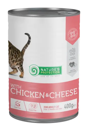 Вологий корм для дорослих котів з куркою і сиром Nature's Protection with Сhicken &amp; Сheese 400 г