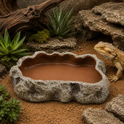 Миска для тераріуму Hobby Cera Dish Granite 4 22x17x4см (37803) поїлка та годівниця під натуральний камінь — Фото 3