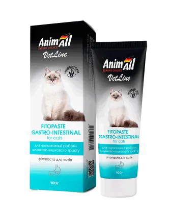 Фітопаста AnimAll VetLine Gastrointestinal для нормалізації роботи шлунково-кишкового тракту у котів, 100 г