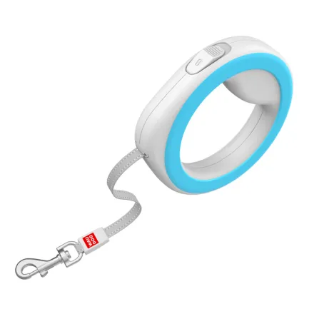 Повідець-рулетка для собак WAUDOG R-leash, кругла, XS-M, до 40 кг, 2,9 м, світловідбиваюча стрічка блакитний — Фото 3