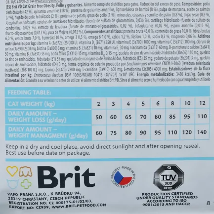 Сухий корм Brit GF VetDiet Cat Obesity для котів, при зайвій вазі та ожирінні, з куркою та горохом, 2 кг — Фото 5