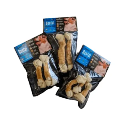 Ласощі AnimAll Dental №2XL кістка баварська вузлова з м'ясом курки, 10-12 см, для собак, 10 шт
