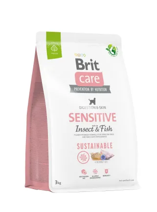Сухий корм Brit Care Dog Sustainable Sensitive для собак з чутливим травленням, з рибою та комахами, 3 кг
