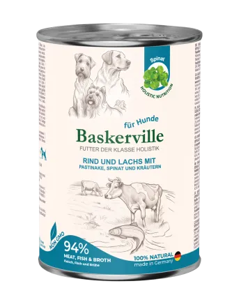 Baskerville HF Holistic Rind und Lachs. Яловичина та лосось для собак, 400 г
