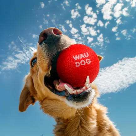 Іграшка для собак WAUDOG Fun Red Ball, спінений термопластичний поліуретан, 70 мм — Фото 4