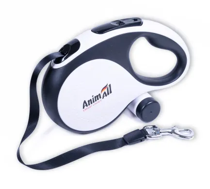TM AnimAll Рулетка-повідець з диспенсером L до 50 кг/5 метрів, біла
