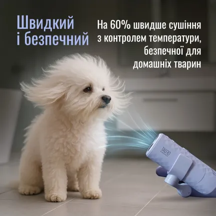 Tauro Pro Line Універсальний фен для тварин із гнучкою системою кріплення на шиї, з вилкою ЄС, фіолетовий — Фото 3