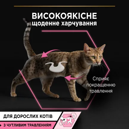 Вологий корм PRO PLAN Delicate Digestion для дорослих котів з чутливим травленням шматочки у підливці з індичкою 85 г — Фото 3