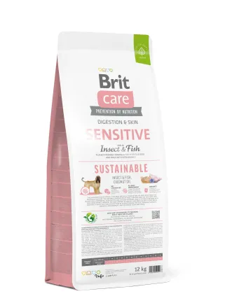 Сухий корм Brit Care Dog Sustainable Sensitive для собак з чутливим травленням, з рибою та комахами, 12 кг — Фото 2