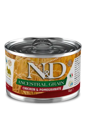 Вологий корм для собак Farmina N&amp;D Ancestral Grain CHICKEN ADULT MINI низькозерновий з куркою, гранатом 140 г