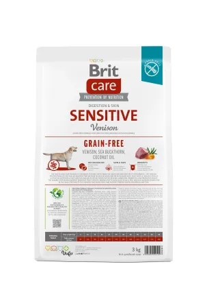 Сухий корм Brit Care Dog Grain-free Sensitive для собак з чутливим травленням, беззерновий з олениною, 3 кг — Фото 4