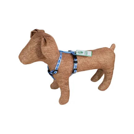 Нагрудник капроновий Н-подібний "Лапки" сіро-блакитний 1,6/35-52/45-56, Lucky Pet — Фото 1