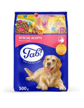 ГАВ сух.корм д/соб.з м'ясним асорті 0,5 кг