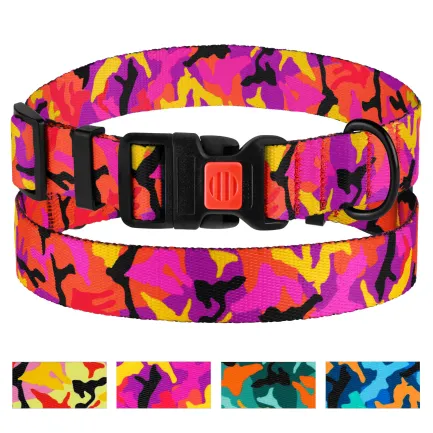 Нашийник для Собак BronzeDog Urban Camo Нейлоновий з Пластиковою Пряжкою Рожевий L — Фото 4