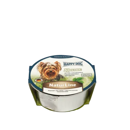 Вологий корм Happy Dog Happy Schale NaturLine KalbReis для собак у вигляді паштету з кроликом, 85 г,1002723