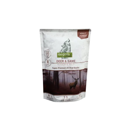 ISEGRIM Pouch Roots Deer &amp; Game 410 г Вологий корм для собак. Оленина та дичина з коренем петрушки та сафлоровою олією