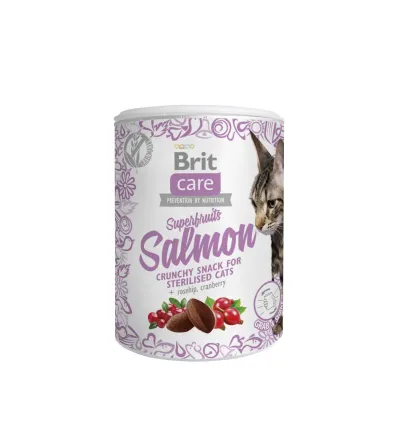 Ласощі для котів Brit Care Cat Snack Superfruits Salmon, лосось, 100 г