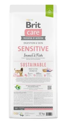 Сухий корм Brit Care Dog Sustainable Sensitive для собак з чутливим травленням, з рибою та комахами, 12 кг — Фото 4