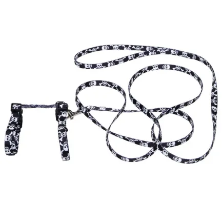 Coastal Cat Harness and Leash Combo КОСТАЛ КОМБО шлея з повідцем для котів, 0.9х28-46cм Череп