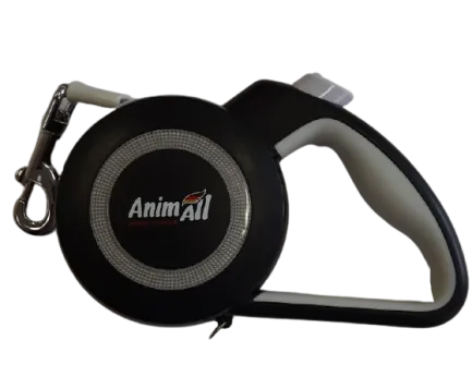 Повідець-рулетка AnimAll Reflector для собак вагою до 25 кг, 5 м, сіро-чорна