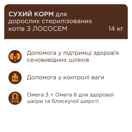 С4Р Преміум сухий корм з лососем для стерилізованих дорослих котів, 14 кг — Фото 5