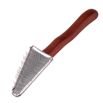 Пуходерка Dezynadog Soft Triangle Slicker Brush трикутна пласка для місць навколо очей лап і морди для цуценят та малих порід