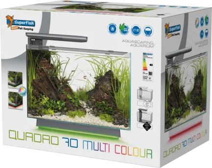 Акваріум скляний - Superfish Quadro 70 Multi Colour BLACK (A4052235) — Фото 2