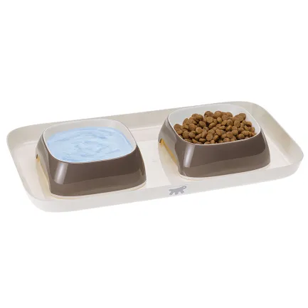 Ferplast GLAM TRAY S DOVE GREY Лоток з мисками для котів і собак — Фото 7