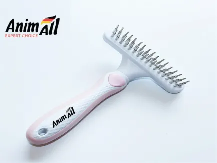 Гребінець-граблі AnimAll Groom для тварин, Рожева