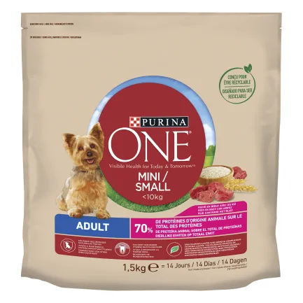 Сухий корм PURINA ONE Mini/Small для дорослих собак дрібних порід з яловичиною та рисом 1,5 кг