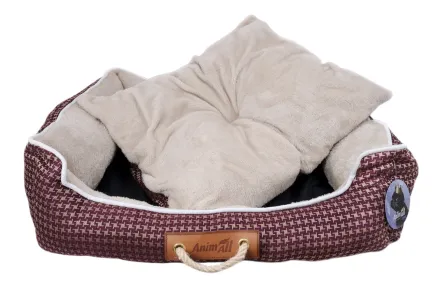 АnimAll Лежак Nena Star з візерунком XL BORDO (84X66X19)