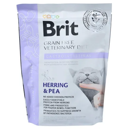 Сухий корм Brit GF VetDiet Cat Gastrointestinal для котів, при порушеннях травлення, з оселедцем, лососем, яйцем та горохом, 400 г — Фото 2