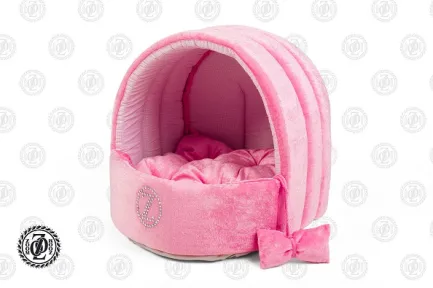 Лежанка Zoom Zoom Zoo Polka Velour оксамит, рожевий, розмір 1, 35х30х30 см