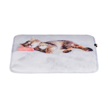 Килимок Trixie Nani для котів, плюшевий, з кішкою, 40х30 см (сірий)
