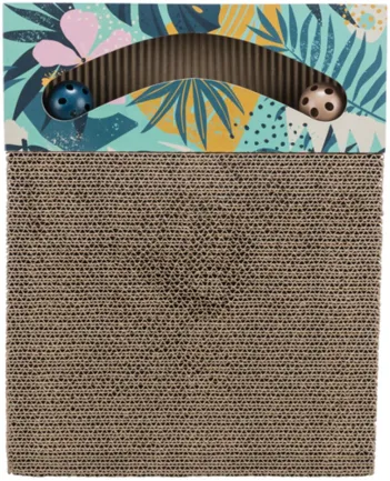 Дряпка Trixie з двома кульками та котячою м'ятою, картон, 38×5×30 см (різнокольрова) — Фото 2