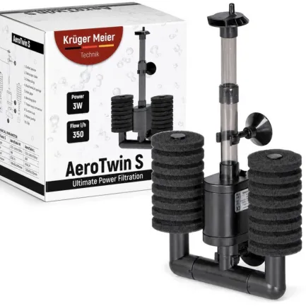 Внутрішній фільтр Kruger Meier AeroTwin S для акваріума 20-60 л, 350 л/год, 3 Вт — Фото 7