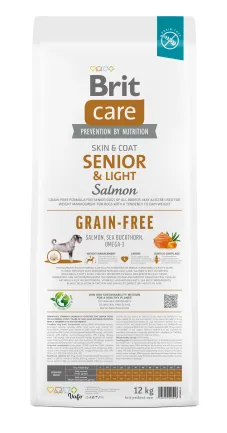Сухий корм Brit Care Dog Grain-free Senior &amp; Light для старіючих собак, беззерновий з лососем, 12 кг — Фото 4